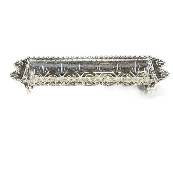 Fifth Avenue Lead Crystal 12" Cracker Dish Serving Dish Tray - Picture 3 of 4